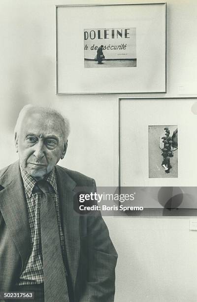 Master and his works: Andre Kertesz stands in front of a couple of his works on display at the Canadian Centre of Photography on Markham St. The...