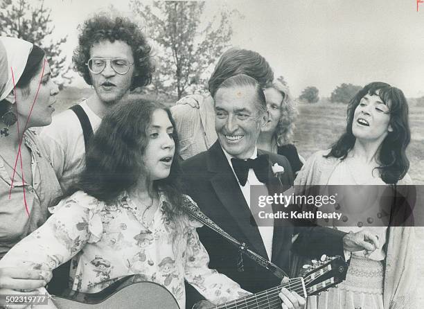 Brian Doherty; one of founders of the Shaw Festival at Niagara-on-the-Lake; joined in the singing at the party marking the opening of the new Shaw...