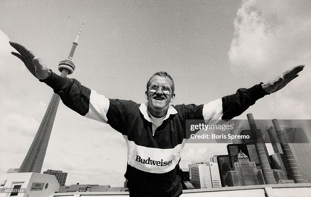 Britain's Eddie Edwards; spectacularly last in ski jumping at Calgary Olympics; leaps tall buildings