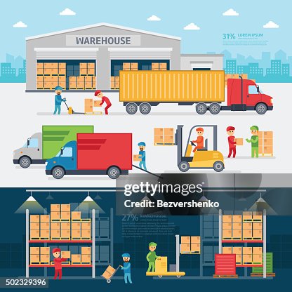 Warehouse Introduction Graphics Warehouse Infographic Elements High-Res Vector Graphic - Getty Images