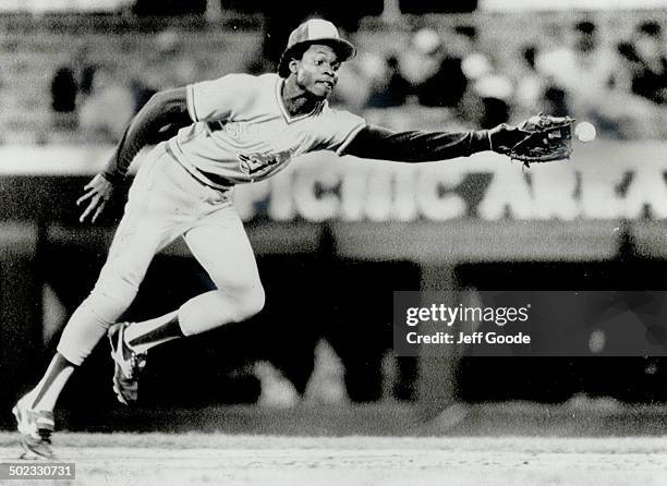 One of those nights: Usually surehanded Blue Jays shortstop Tony Fernandez lunges unsuccessfully for the ball last night in a game that the Jays were...