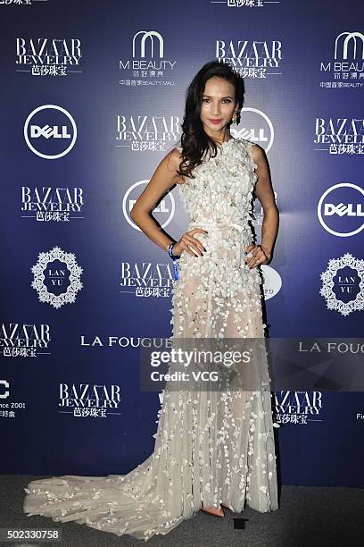 Model Yolanda Huang attends Bazaar Jewelry gala dinner at Four Seasons Hotel on December 22, 2015 in Beijing, China.