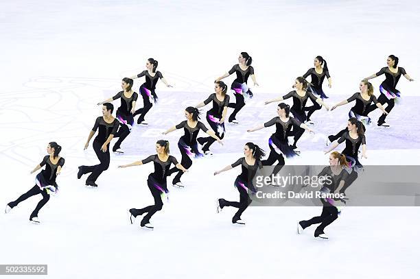 Team Nexxice of Canada performs during the Synchronized Skating Free program during day three of the ISU Grand Prix of Figure Skating Final 2015/2016...