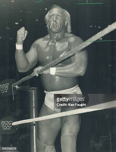Good prevails over evil! Hulk Hogan salutes his fans after another thrilling World Wrestling Federation victory last night at Maple Leaf Gardens. The...