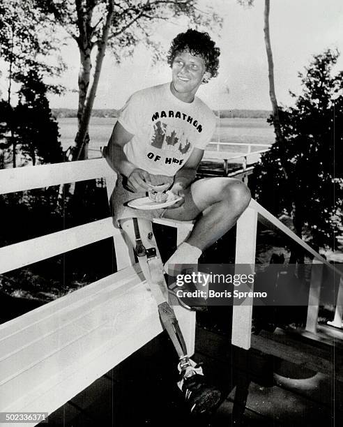 Keeping memory alive: A statue of letter at left; pointing out that it was in Terry Fox; above; should be erected in Nathan Phillips Square; reader...