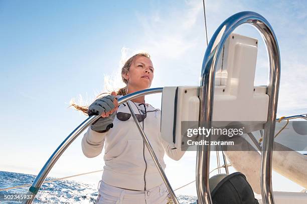 sailing - sailing tacking stockfoto's en -beelden