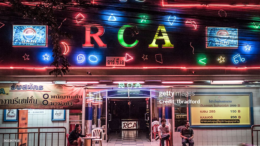 Night Club Illuminated At Night In Bangkok, Thailand