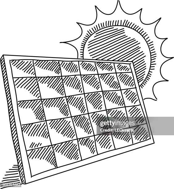 illustrations, cliparts, dessins animés et icônes de panneau solaire tirage - équipement industriel