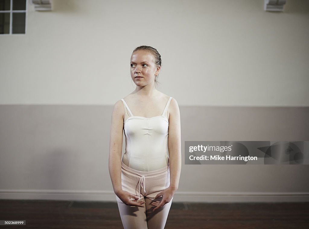 Portrait of young female ballet dancer