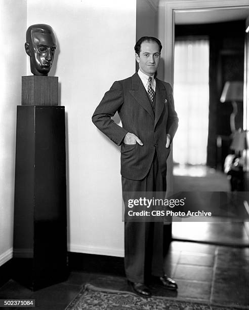 George Gershwin, composer and pianist, at home in New York, NY. Image dated September 1, 1934.