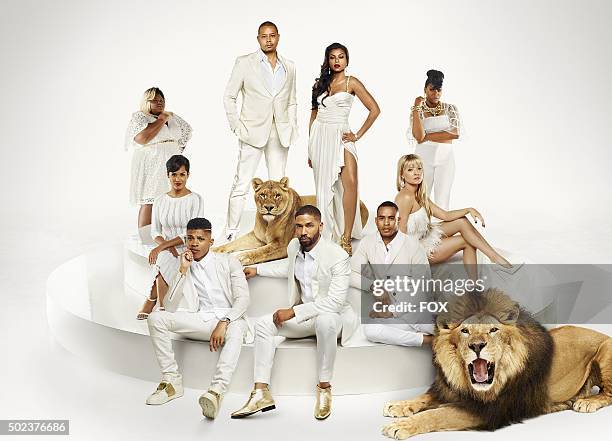 Cast Pictured L-R: Bryshere Gray as Hakeem Lyon, Jussie Smollett as Jamal Lyon, Trai Byers as Andre Lyon Grace Gealey as Anika, Kaitlin Doubleday as...