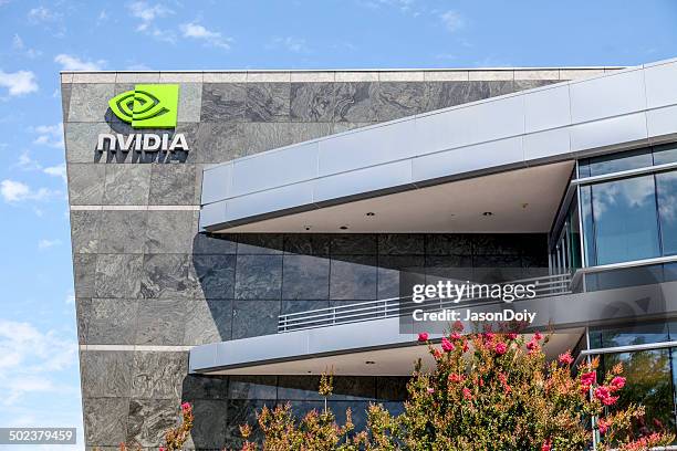 nvidia world headquarters - nvidia stock pictures, royalty-free photos & images