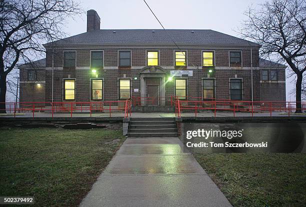 The exterior of the Kronk boxing gym and recreation center building on January 17, 2006 in Detroit, Michigan.