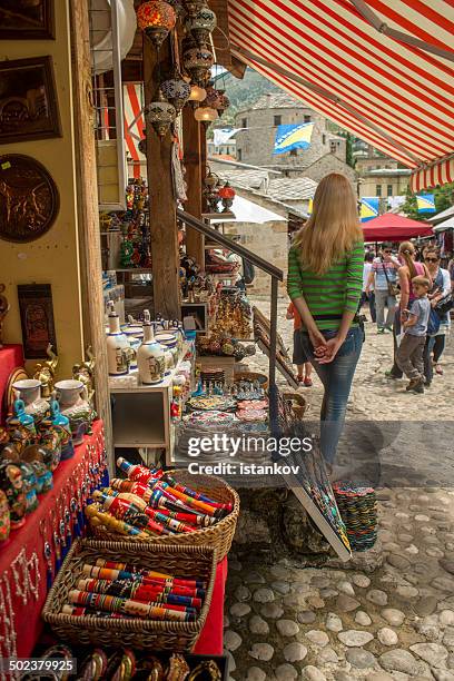 souvenir shop at mostar, bosnia and hercegovina - burqa for sale stock pictures, royalty-free photos & images