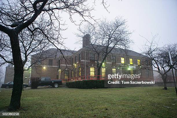 The exterior of the Kronk boxing gym and recreation center building on January 17, 2006 in Detroit, Michigan.