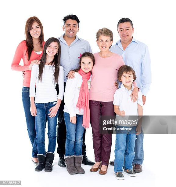 multi-generation family - grootmoeder witte achtergrond stockfoto's en -beelden