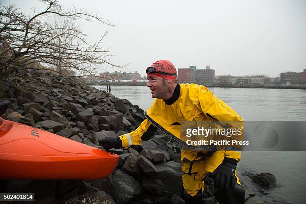 Clean Water Advocate Christopher Swain swam the entire length of the Newtown Creek Superfund Site-home to one of the largest oil spills in America-...