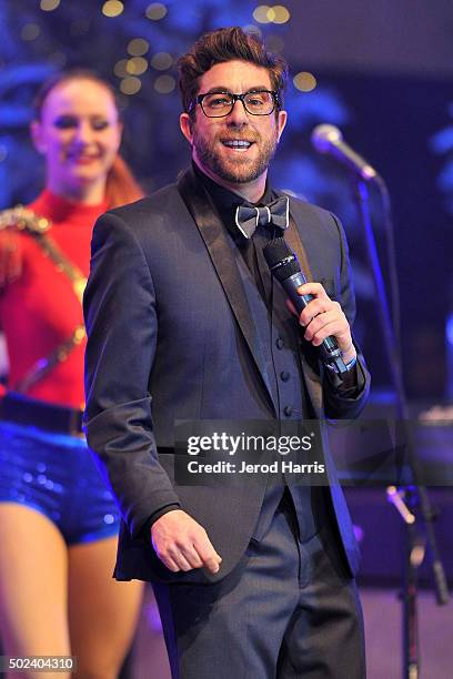 Elliott Yamin performs at the OC Christmas Extravaganza Concert and Ball at Christ Cathedral on December 23, 2015 in Garden Grove, California.