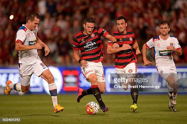Federico Piovaccari of the Wanderers controls the ball during the round 12 A-League match between the Western Sydney Wanderers and Newcastle Jets at...