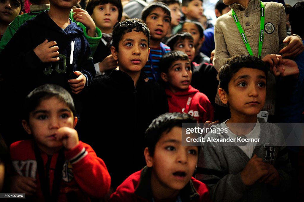 Santa Claus Visits Migrants Shelter