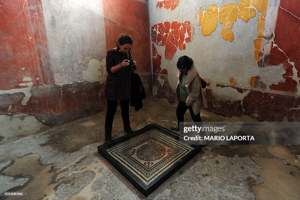 Proculus Roma People visit the Pacuius Proculus Domus, one of six restored domus at ...