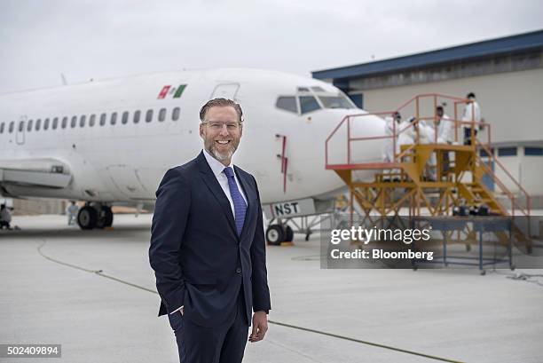 Marco Antonio del Prete Tercero, minister of sustainable development for the state of Queretaro, stands for a photograph at the National Aeronautics...