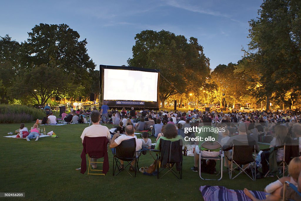 Spectators at Open-Air cinema