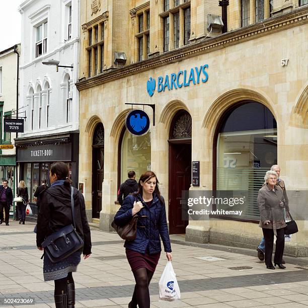 barclays bank branch in norwich - barclays brand name stock pictures, royalty-free photos & images