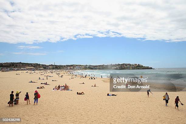 General view is seen looking north at Bondi Beach on December 25, 2015 in Sydney, Australia. Bondi Beach is a popular tourist destination on...
