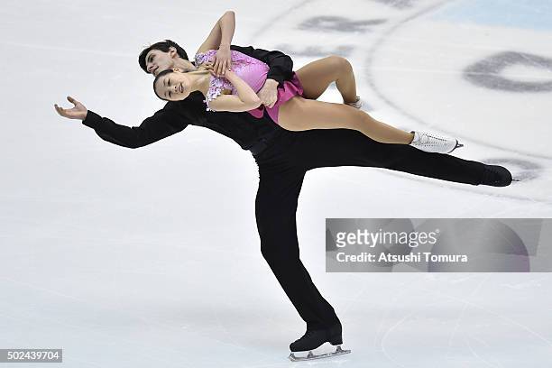 Sumire Suto and Francis Boudereau-Auded of Japan compete in the Pair short program during the day one of the 2015 Japan Figure Skating Championships...