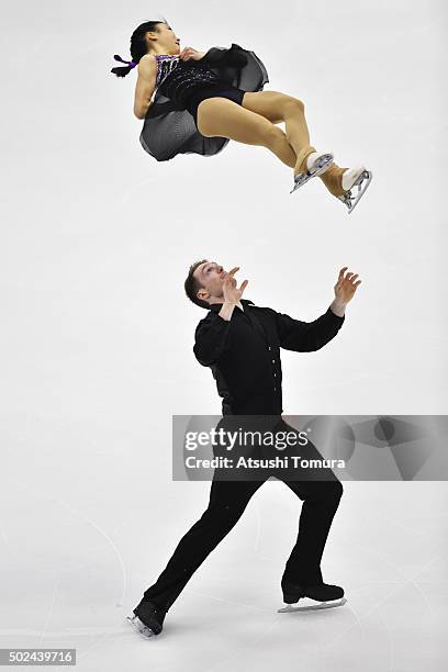 Marin Ono and Wesley Killing of Japan compete in the Pair short program during the day one of the 2015 Japan Figure Skating Championships at the...