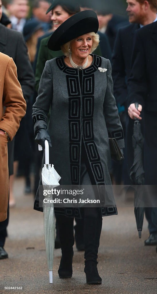 The Royal Family Attend Church On Christmas Day