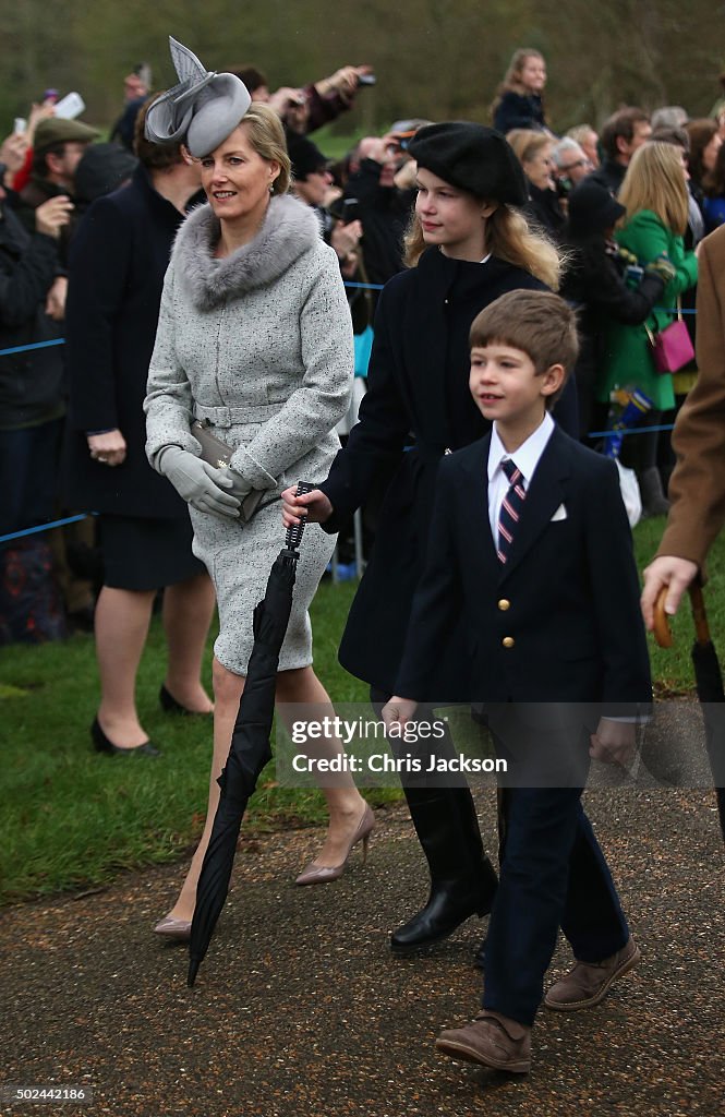 The Royal Family Attend Church On Christmas Day