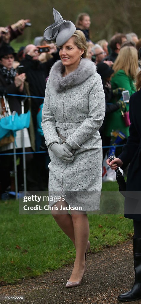 The Royal Family Attend Church On Christmas Day