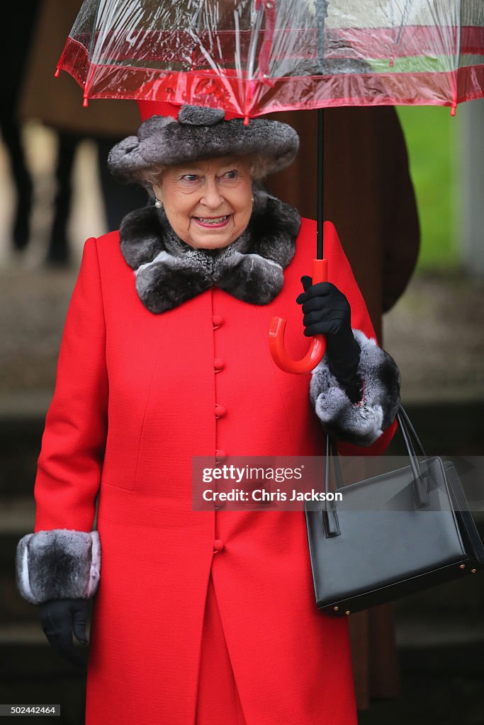 The Royal Family Attend Church On Christmas Day