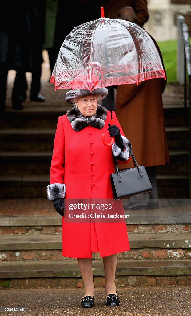 The Royal Family Attend Church On Christmas Day