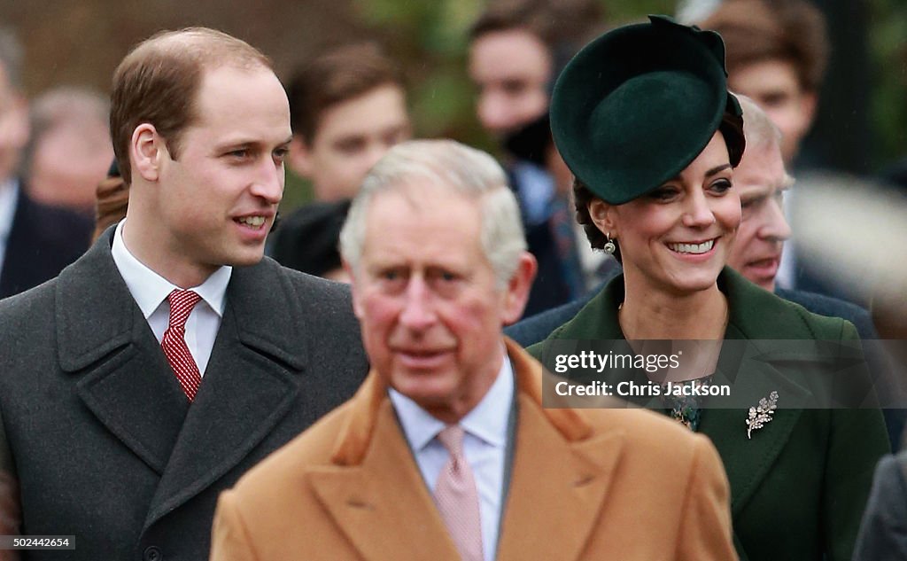 The Royal Family Attend Church On Christmas Day