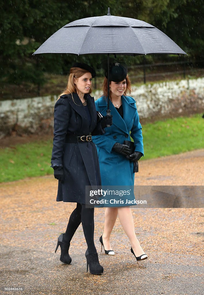 The Royal Family Attend Church On Christmas Day