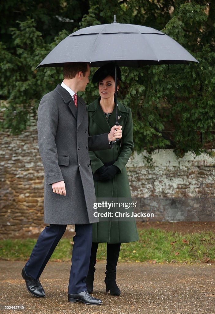 The Royal Family Attend Church On Christmas Day