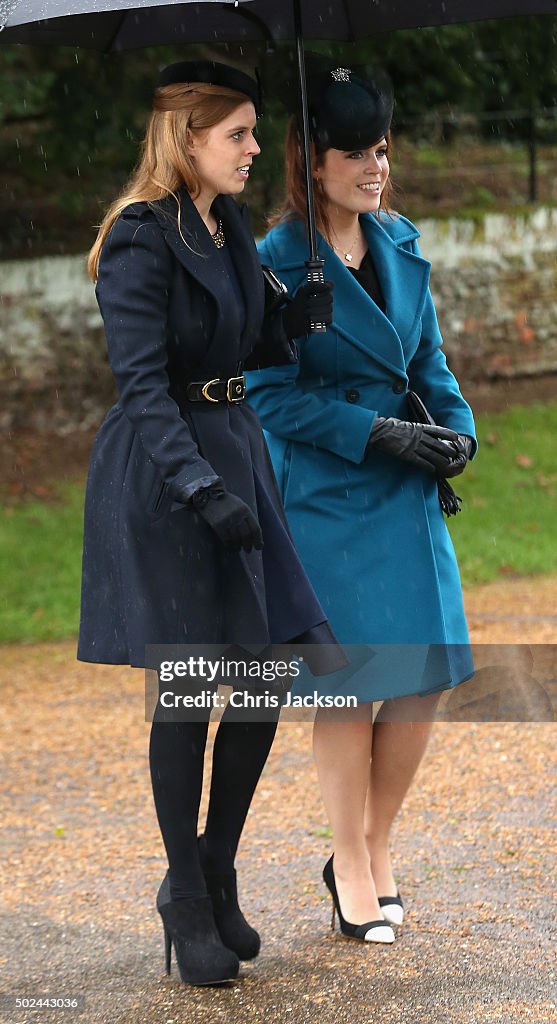 The Royal Family Attend Church On Christmas Day