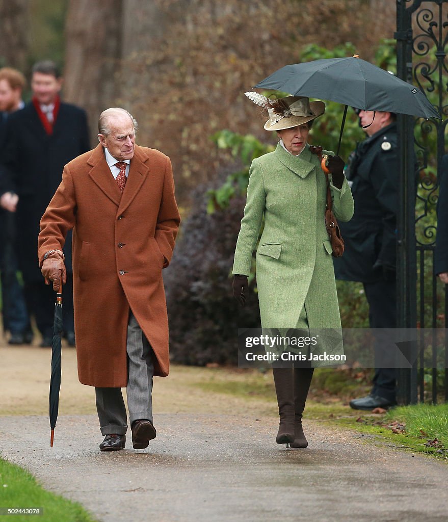 The Royal Family Attend Church On Christmas Day