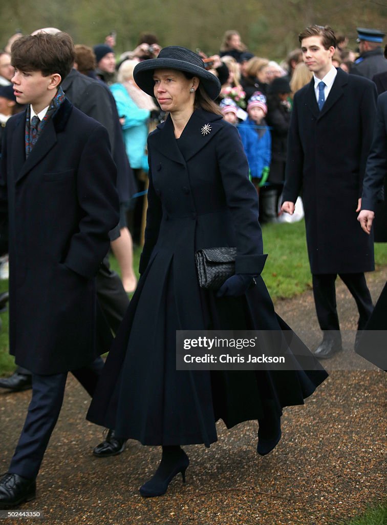 The Royal Family Attend Church On Christmas Day