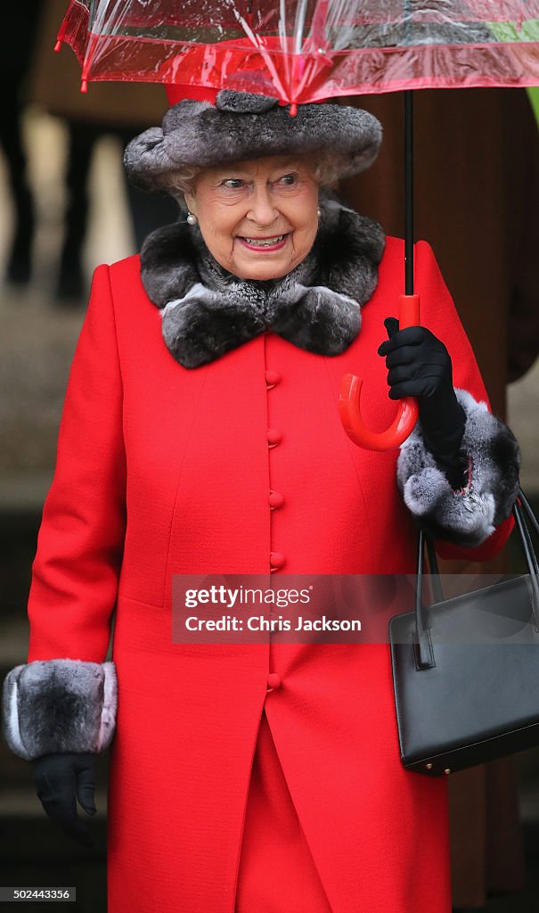 The Royal Family Attend Church On Christmas Day