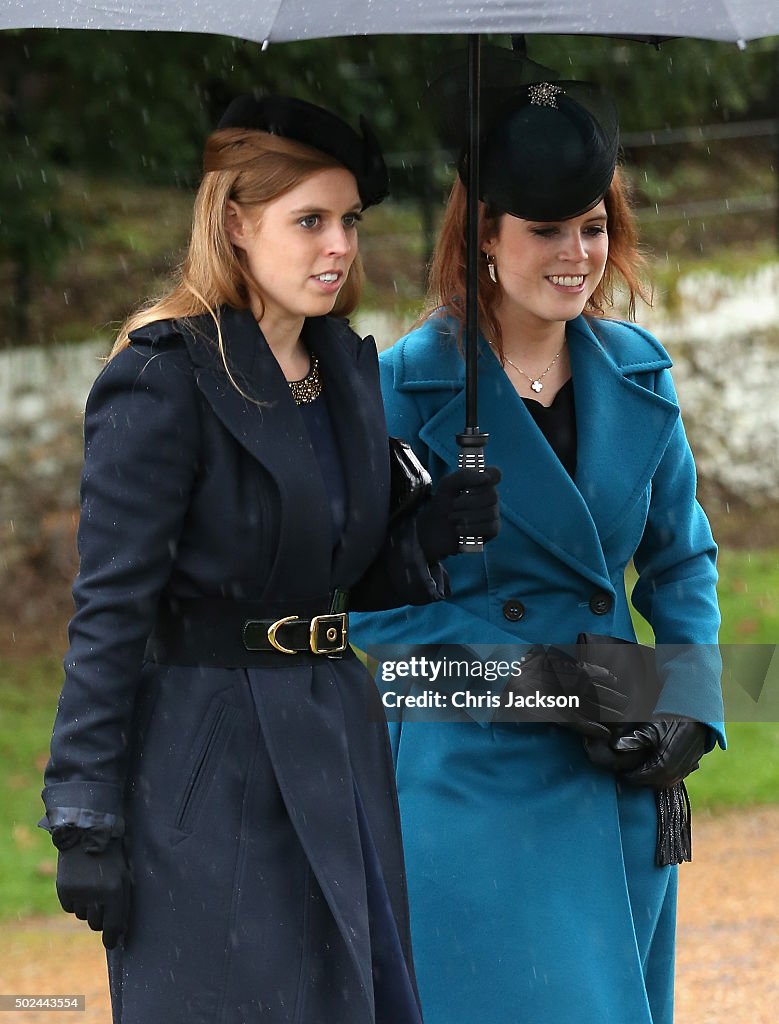 The Royal Family Attend Church On Christmas Day