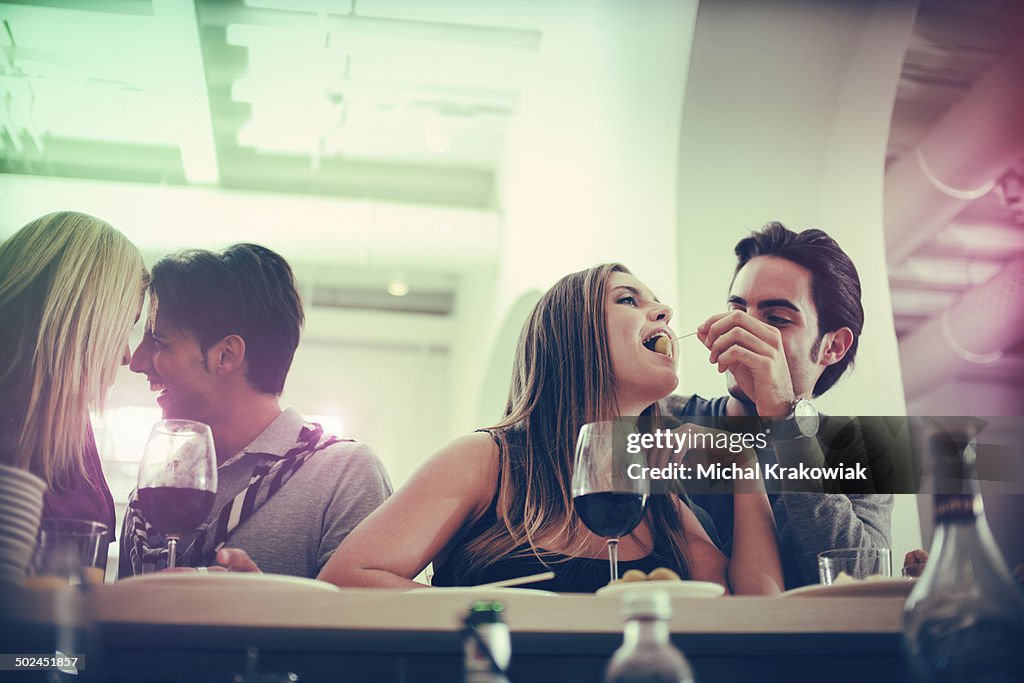 Students having fun at night in club