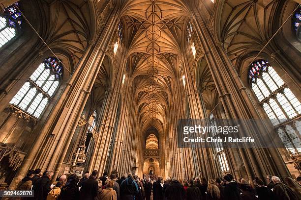 The Archbishop of Canterbury, Justin Welby, holds communion and delivers his Christmas Day sermon to the congregation at Canterbury Cathedral on...