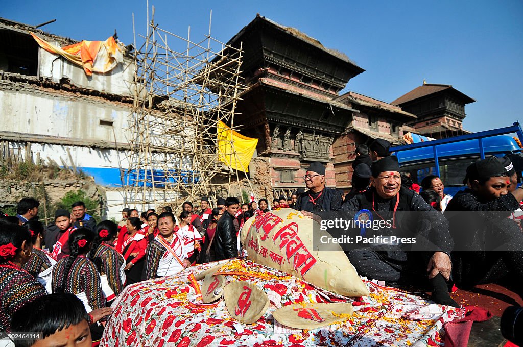 A large Sample of "Yomari" (a bread of rice flours) during...