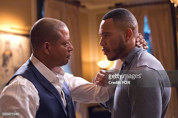 Terrence Howard as Lucious Lyon and Trai Byers as Andre Lyon in the Fires Of Heaven episode of EMPIRE airing Wednesday, Oct. 7 on FOX.