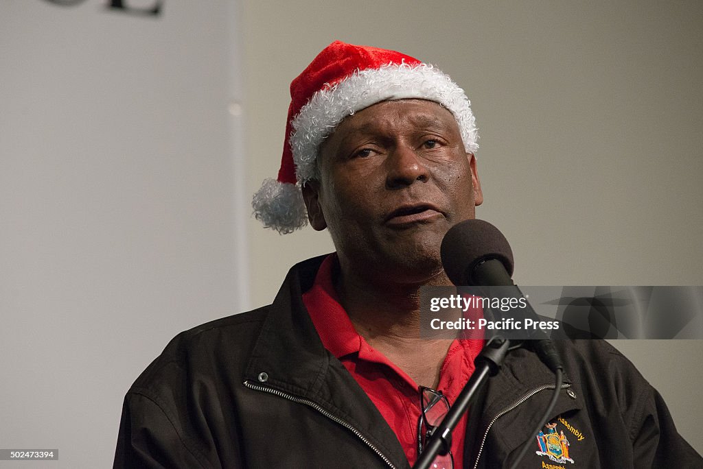 New York State Assemblyman Keith Wright speaks to the...