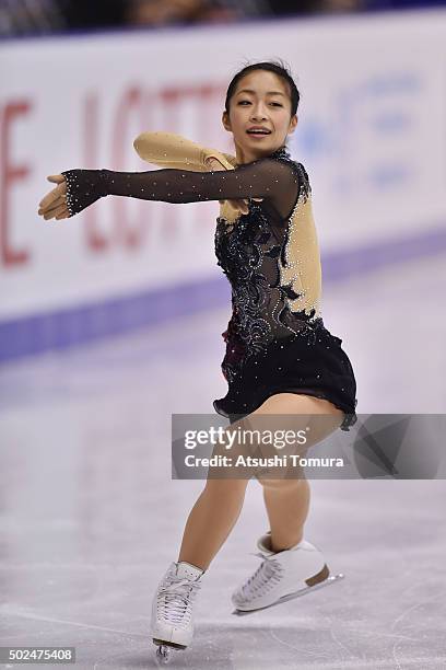 Rin Nitaya of Japan competes in the ladies short program during the day two of the 2015 Japan Figure Skating Championships at the Makomanai Ice Arena...